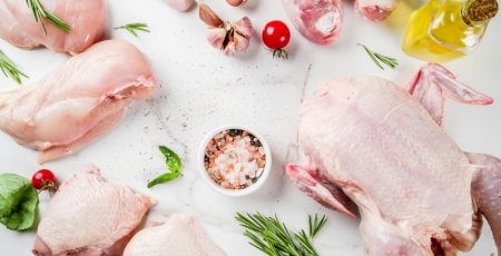 variety of cuts of raw chicken